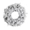 20" White LED Lights Flocked Artificial Christmas Wreath